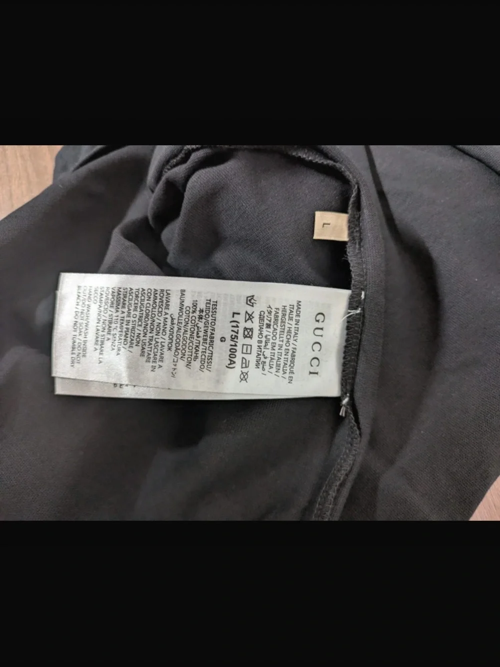 Gucci Black Tee with Red Logo and Green Stripe